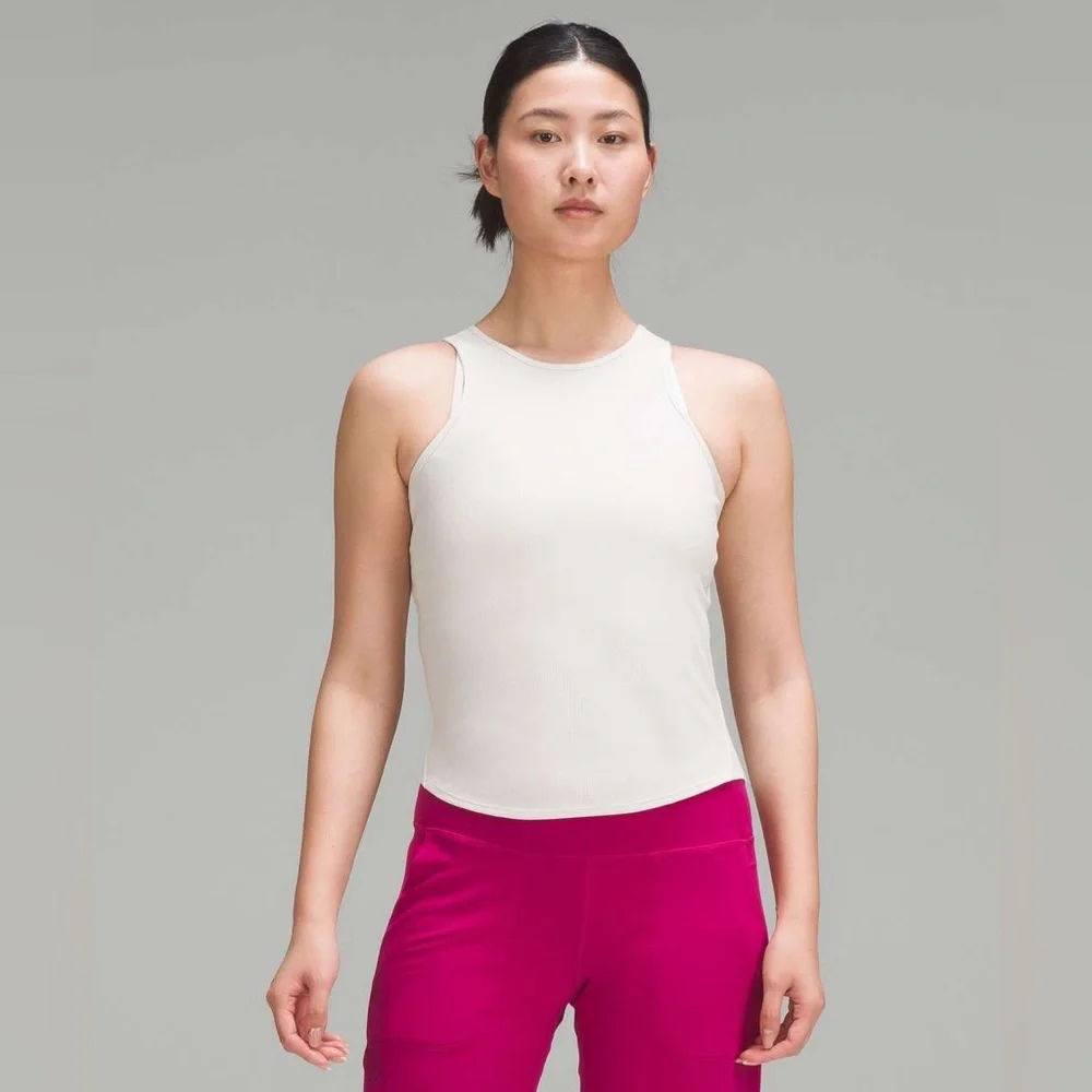Lululemon Modal Silk Twist-Back Yoga Tank Top Bone